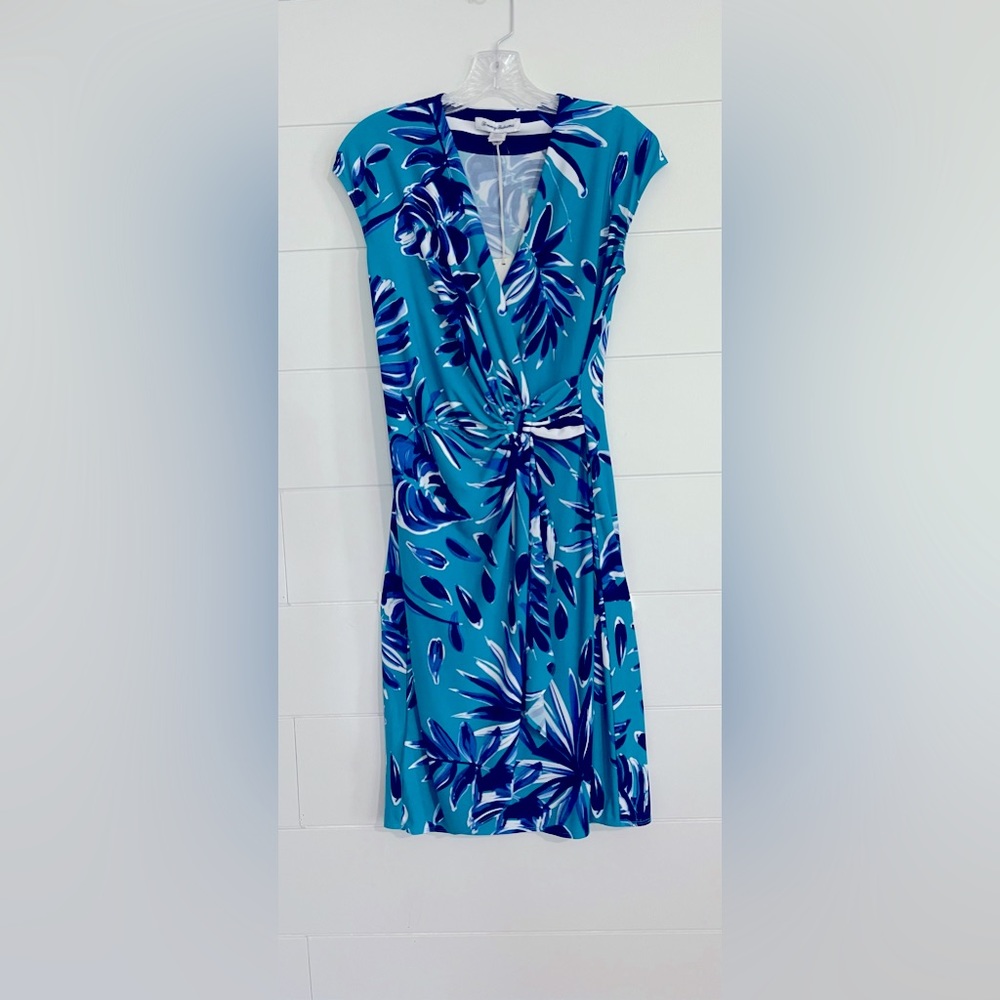 Clara Botanical Blitz Faux Wrap Dress